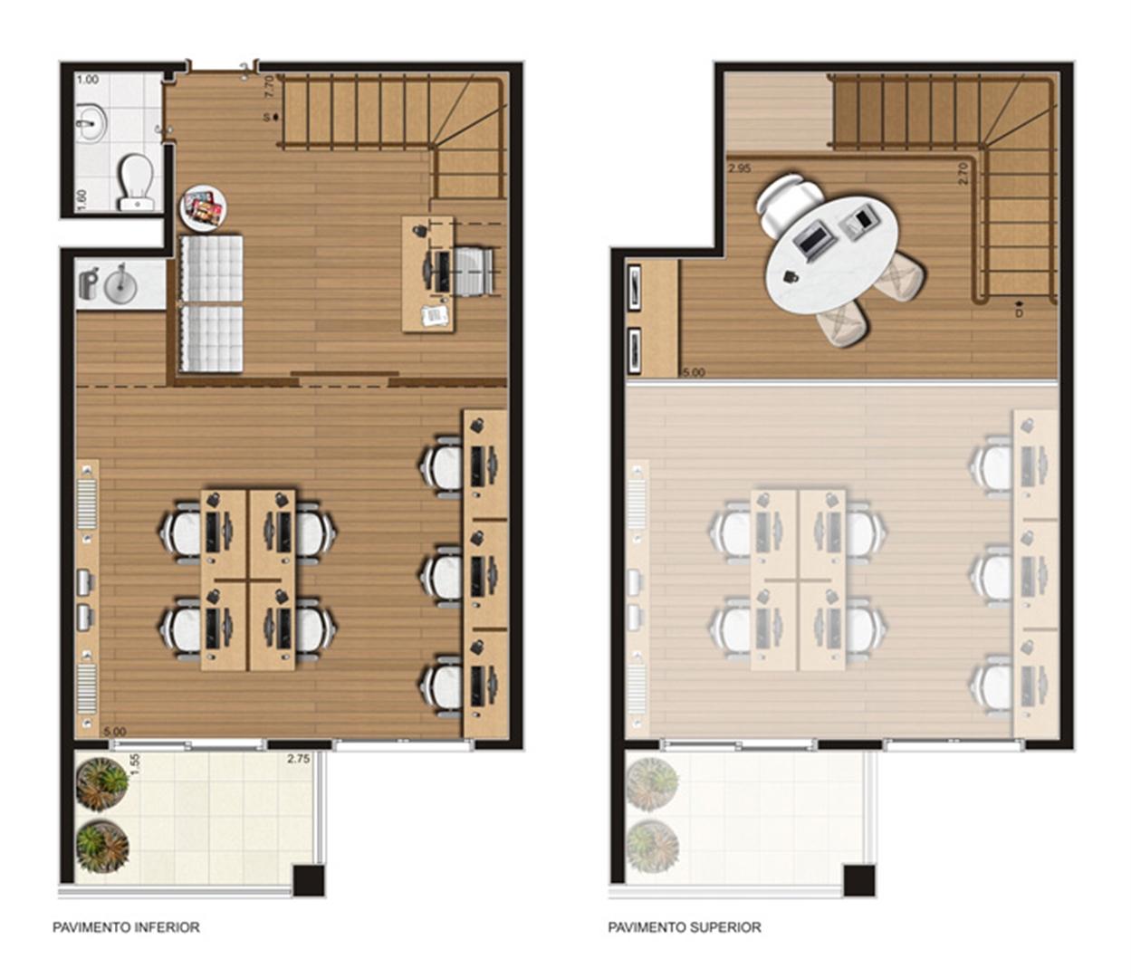 Sala comercial duplex 58 m² privativos – Finais 2 a 4, 7 e 8, 11 a 15, 17 a 23 | Luzes da Mooca - Atrio Giorno – Salas Comerciais na  Mooca - São Paulo - São Paulo