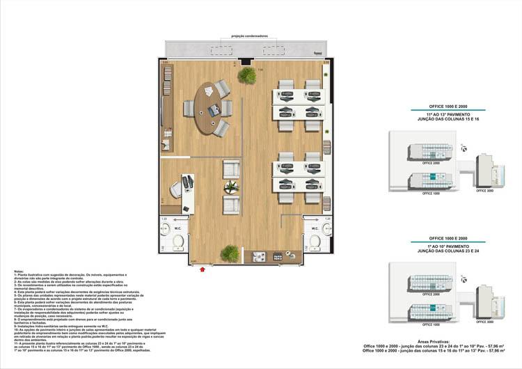 Plantas junção Coluna 19 e 20 Torres 1 e 2 | Nova América Offices – Salas Comerciais no  Nova América - Rio de Janeiro - Rio de Janeiro