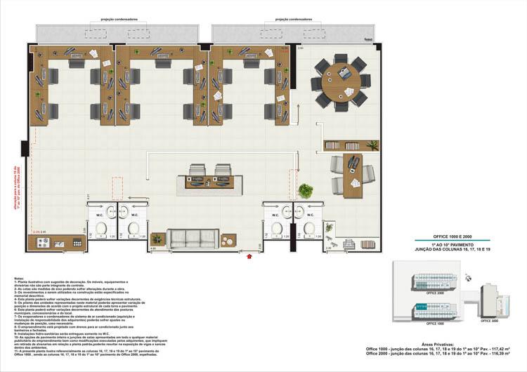 Plantas junção Coluna 16-17-18-19 Torres 1 e 2 | Nova América Offices – Salas Comerciais no  Nova América - Rio de Janeiro - Rio de Janeiro