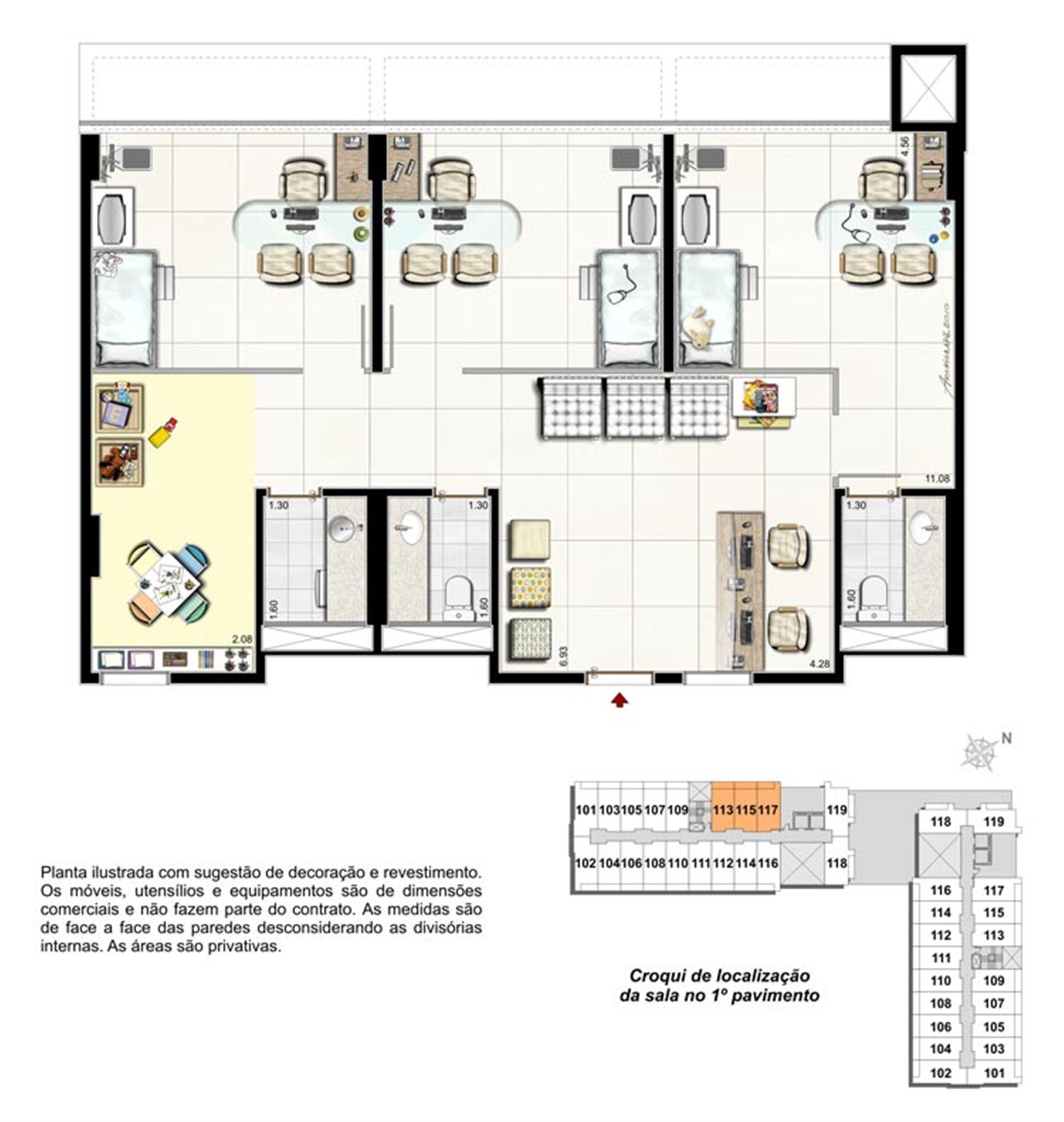 Planta da Sala 13, 15 e 17 - Pediatra | Biosphere – Salas Comerciais na  Asa Norte  - Brasília - Distrito Federal
