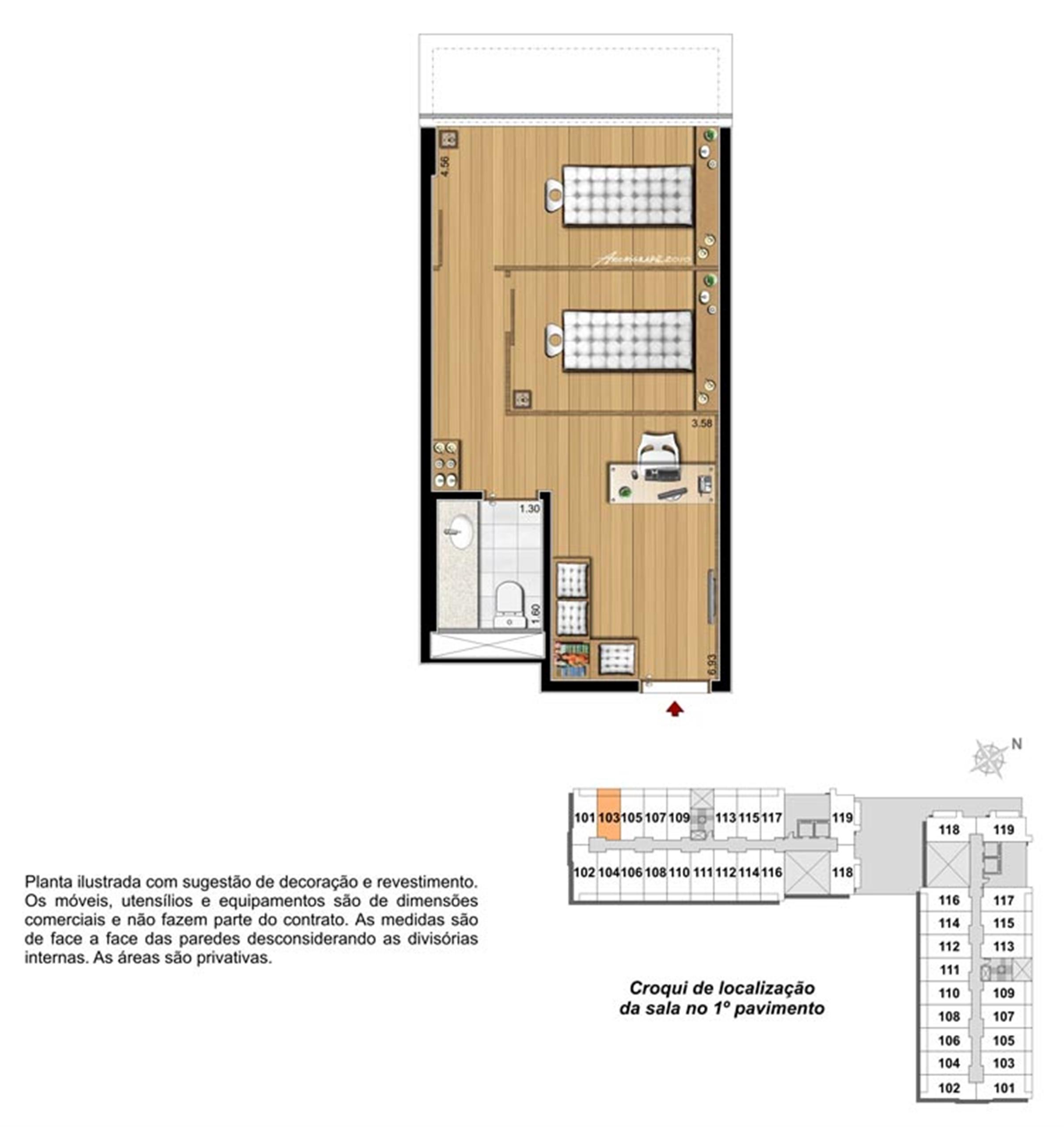 Planta da Sala de Shiatsu | Biosphere – Salas Comerciais na  Asa Norte  - Brasília - Distrito Federal