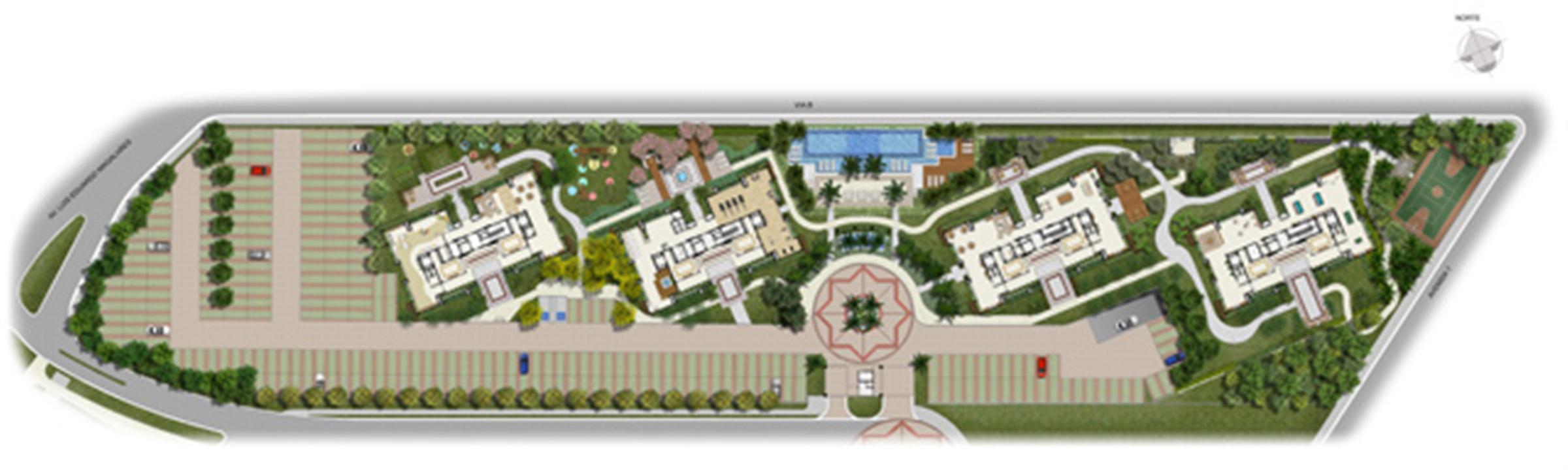 Perspectiva Ilustrada da Implantação | Jardim de Vêneto – Altos do Calhau - São Luís - Maranhão Perspectiva Ilustrada da Implantação | Jardim de Vêneto – Apartamento em Altos do Calhau - São Luís - Maranhão