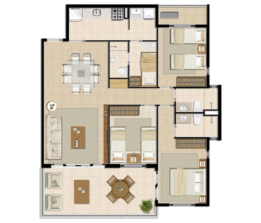 Apartamento Brisa - 104 m² | Mandara Lanai – Porto das Dunas - Aquiraz - Ceará Apartamento Brisa - 104 m² | Mandara Lanai – Apartamento no Porto das Dunas - Aquiraz - Ceará