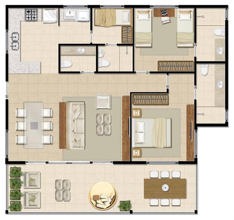Bangalô Superior - 112 m² | Mandara Lanai – Porto das Dunas - Aquiraz - Ceará Bangalô Superior - 112 m² | Mandara Lanai – Apartamento no Porto das Dunas - Aquiraz - Ceará
