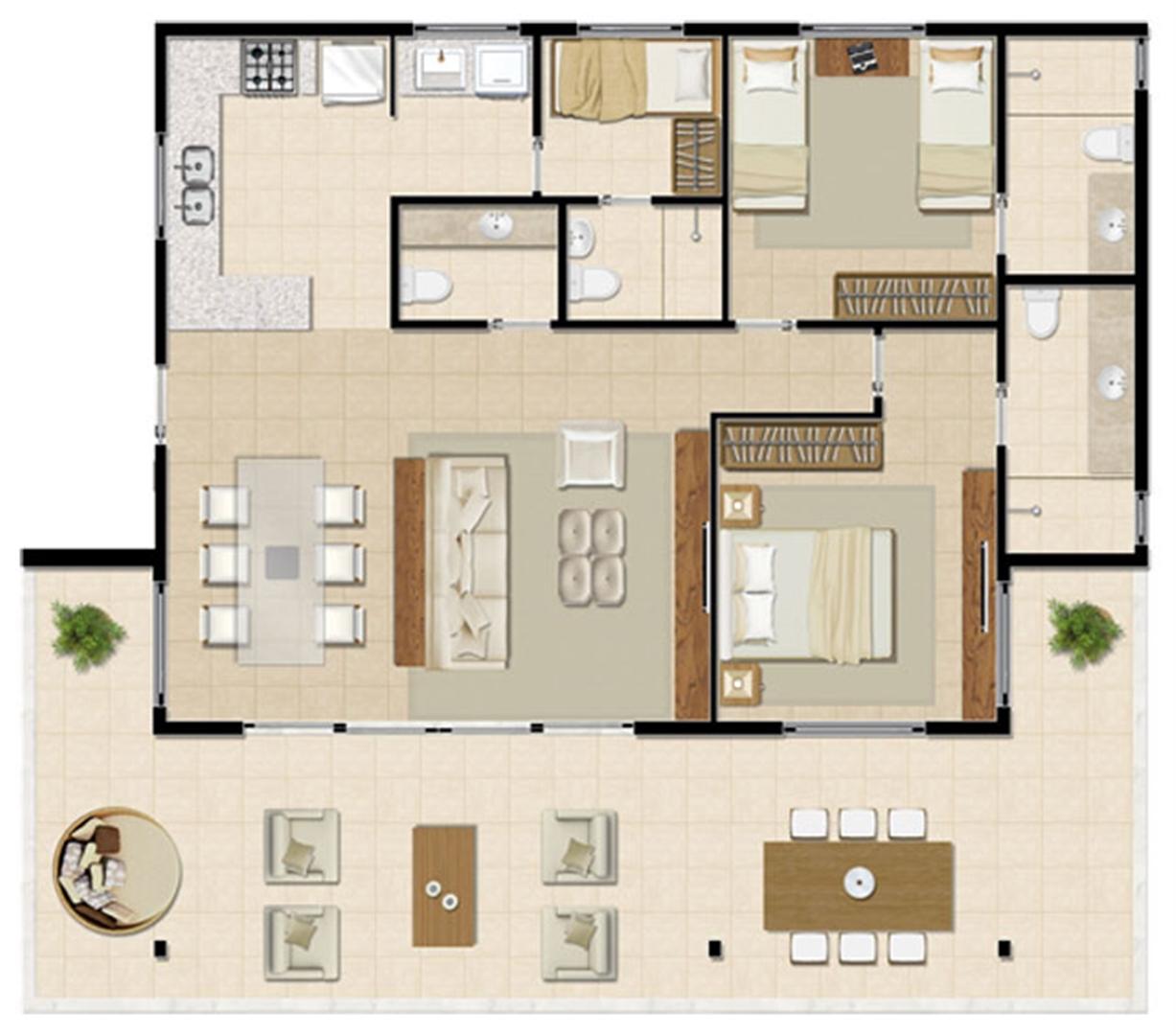 Bangalô Térreo - 129 m² | Mandara Lanai – Apartamento no  Porto das Dunas - Aquiraz - Ceará