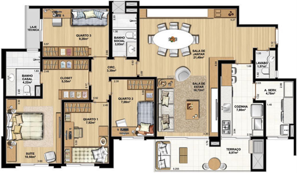 4 Dorm com suíte – 126 m² privativos com até 226 m² | WestSide Comfort Residences – Vila Izabel - Curitiba - Paraná 4 Dorm com suíte – 126 m² privativos com até 226 m² | WestSide Comfort Residences – Apartamento no Vila Izabel - Curitiba - Paraná