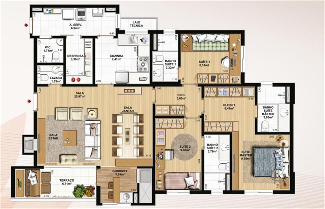 129 m² privativos, 3 suítes e despensa | Le Jardin Residencial – Água Verde - Curitiba - Paraná 129 m² privativos, 3 suítes e despensa | Le Jardin Residencial – Apartamento no Água Verde - Curitiba - Paraná