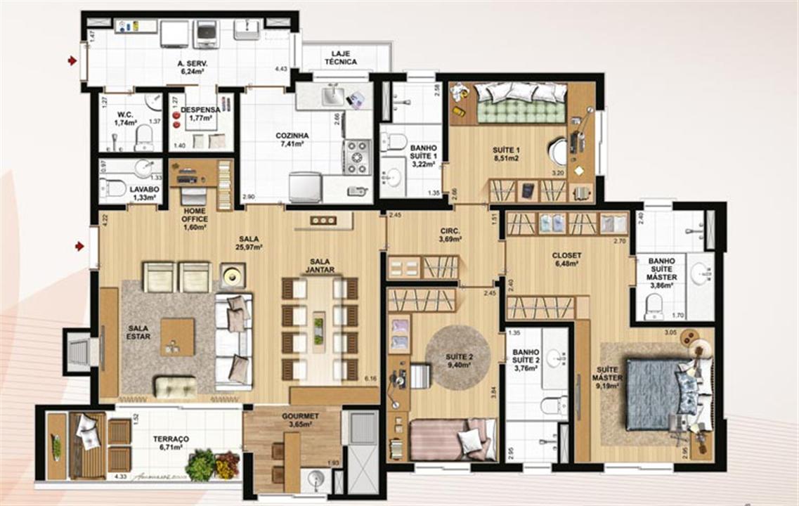 129 m² privativos, despensa e home office | Le Jardin Residencial – Água Verde - Curitiba - Paraná 129 m² privativos, despensa e home office | Le Jardin Residencial – Apartamento no Água Verde - Curitiba - Paraná
