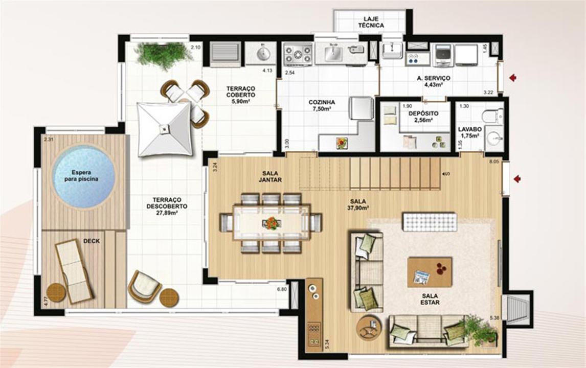 Duplex 174 m² privativos pavimento inferior | Le Jardin Residencial – Água Verde - Curitiba - Paraná Duplex 174 m² privativos pavimento inferior | Le Jardin Residencial – Apartamento no Água Verde - Curitiba - Paraná