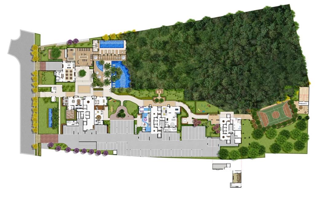 Perspectiva ilustrada da implantação | Le Jardin Residencial – Água Verde - Curitiba - Paraná Perspectiva ilustrada da implantação | Le Jardin Residencial – Apartamento no Água Verde - Curitiba - Paraná
