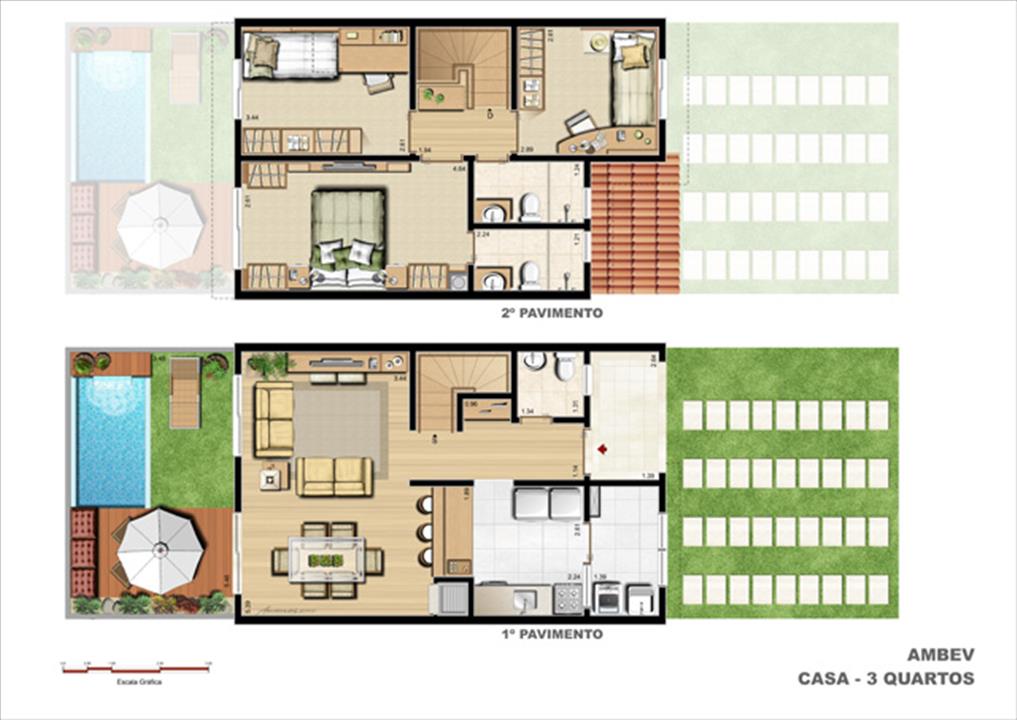 Casa Allegro Planta padrão 3 dorm. com suíte | Jardim do Lago Clube Residencial – Jardim do Lago - Canoas - Rio Grande do Sul Casa Allegro Planta padrão 3 dorm. com suíte | Jardim do Lago Clube Residencial – Casa no Jardim do Lago - Canoas - Rio Grande do Sul