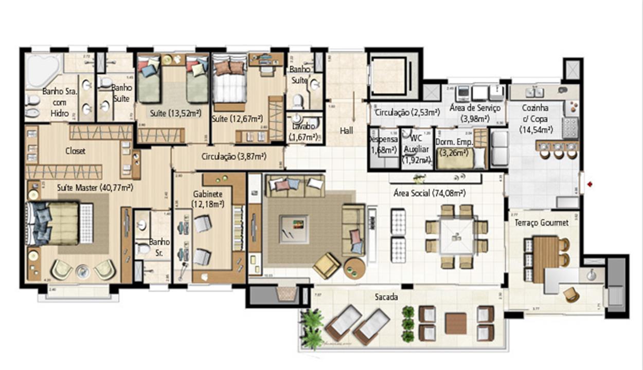 Opção 3 Suítes + Gabinete Torre A - 231 m² privativos | Riserva Schiavon – Apartamento	na  Bela Vista - Porto Alegre - Rio Grande do Sul