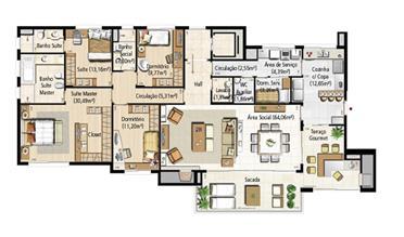 Planta Padrão Torre B - 198 m² privativos | Riserva Schiavon – Apartamento na  Bela Vista - Porto Alegre - Rio Grande do Sul
