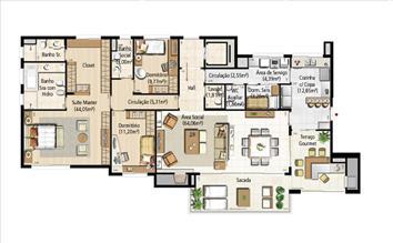 Opção 3 Dormitórios (sendo 1 Suíte Master com 2 banheiros) Torre B - 198 m² privativos | Riserva Schiavon – Apartamento na  Bela Vista - Porto Alegre - Rio Grande do Sul