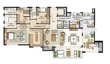 Opção 3 Suítes (sendo 1 Master com Web Space) Torre B - 198 m² privativos | Riserva Schiavon – Apartamento na  Bela Vista - Porto Alegre - Rio Grande do Sul