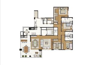 Planta tipo do apto de 185m² privativos, 4 dormitórios (com 1 suíte comum e 1 suíte master) | Blanc Campo Belo – Apartamento no  Campo Belo - São Paulo - São Paulo