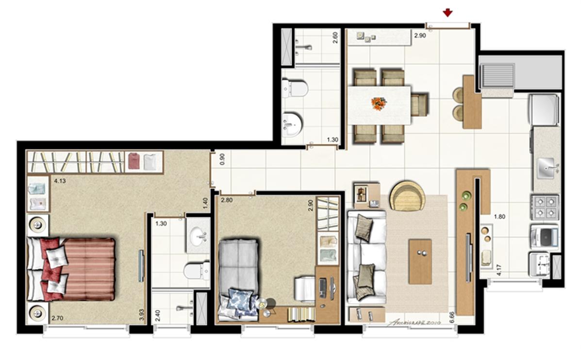 Apto. 2 dorm. com suíte - 68 m² priv. - 109 m² área total - Planta Padrão | Punto Riserva Lindóia – Jardim Lindóia - Porto Alegre - Rio Grande do Sul Apto. 2 dorm. com suíte - 68 m² priv. - 109 m² área total - Planta Padrão | Punto Riserva Lindóia – Apartamento no Jardim Lindóia - Porto Alegre - Rio Grande do Sul