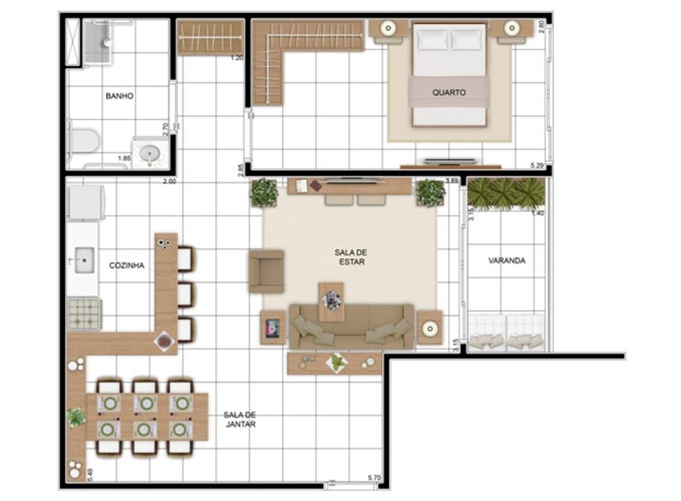 PLANTA - APTO TIPO B - 70 m² (ADAPTADA PARA PNE) | In Mare Bali – Distrito Litoral de Cotovelo - Parnamirim - Rio Grande do Norte PLANTA - APTO TIPO B - 70 m² (ADAPTADA PARA PNE) | In Mare Bali – Apartamento no Distrito Litoral de Cotovelo - Parnamirim - Rio Grande do Norte