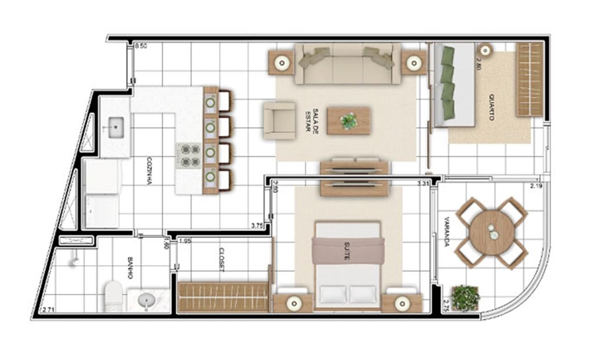 PLANTA - APTO TIPO C - 56 m² OPÇÃO 01 | In Mare Bali – Distrito Litoral de Cotovelo - Parnamirim - Rio Grande do Norte PLANTA - APTO TIPO C - 56 m² OPÇÃO 01 | In Mare Bali – Apartamento no Distrito Litoral de Cotovelo - Parnamirim - Rio Grande do Norte