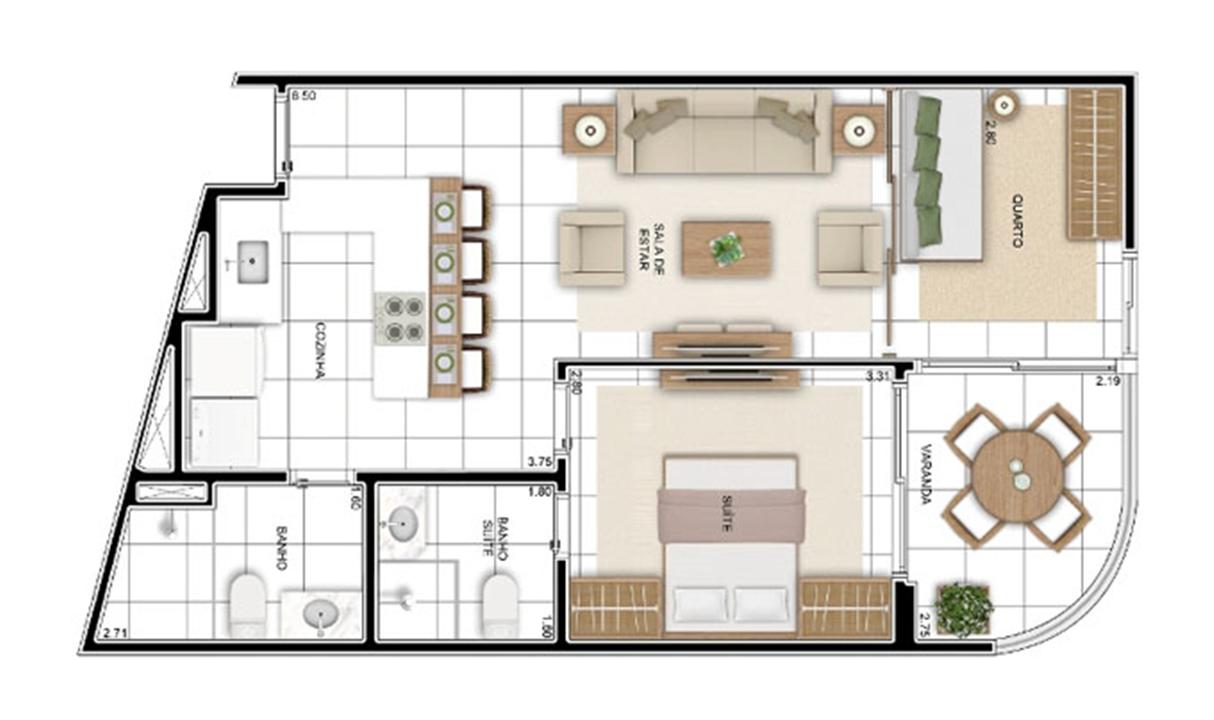 PLANTA - APTO TIPO C - 56 m² OPÇÃO KIT BANHO | In Mare Bali – Distrito Litoral de Cotovelo - Parnamirim - Rio Grande do Norte PLANTA - APTO TIPO C - 56 m² OPÇÃO KIT BANHO | In Mare Bali – Apartamento no Distrito Litoral de Cotovelo - Parnamirim - Rio Grande do Norte