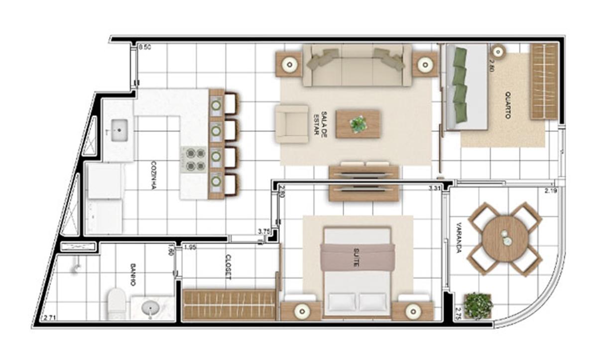 PLANTA - APTO TIPO C - 56 m² OPÇÃO TIPO | In Mare Bali – Distrito Litoral de Cotovelo - Parnamirim - Rio Grande do Norte PLANTA - APTO TIPO C - 56 m² OPÇÃO TIPO | In Mare Bali – Apartamento no Distrito Litoral de Cotovelo - Parnamirim - Rio Grande do Norte