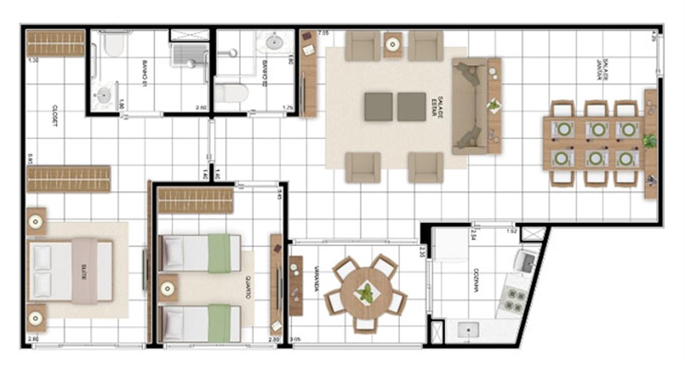 PLANTA - APTO TIPO D - 95 m² (ADAPTADA PARA PNE) | In Mare Bali – Distrito Litoral de Cotovelo - Parnamirim - Rio Grande do Norte PLANTA - APTO TIPO D - 95 m² (ADAPTADA PARA PNE) | In Mare Bali – Apartamento no Distrito Litoral de Cotovelo - Parnamirim - Rio Grande do Norte