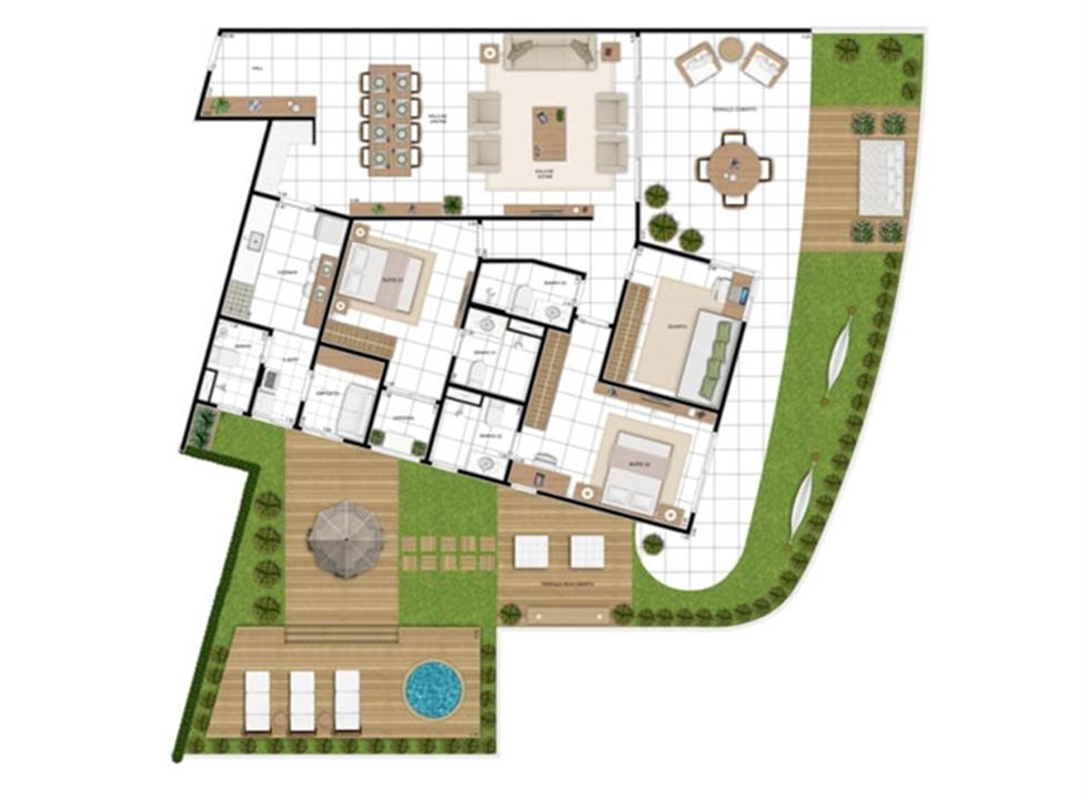 PLANTA - APTO TIPO E - MAISON 258 m² | In Mare Bali – Distrito Litoral de Cotovelo - Parnamirim - Rio Grande do Norte PLANTA - APTO TIPO E - MAISON 258 m² | In Mare Bali – Apartamento no Distrito Litoral de Cotovelo - Parnamirim - Rio Grande do Norte