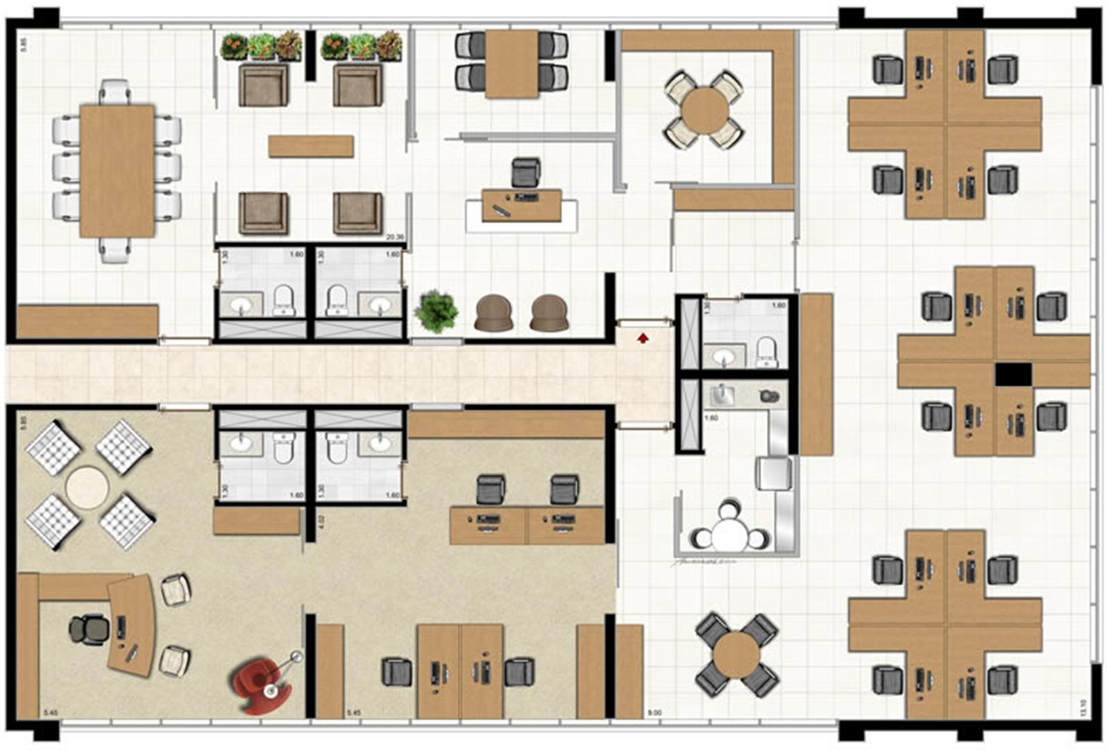 Modelo Escritório de Advocacia - 276 m² privativos-2 | Getúlio Vargas Prime Offices – Salas Comerciais no  Menino Deus - Porto Alegre - Rio Grande do Sul