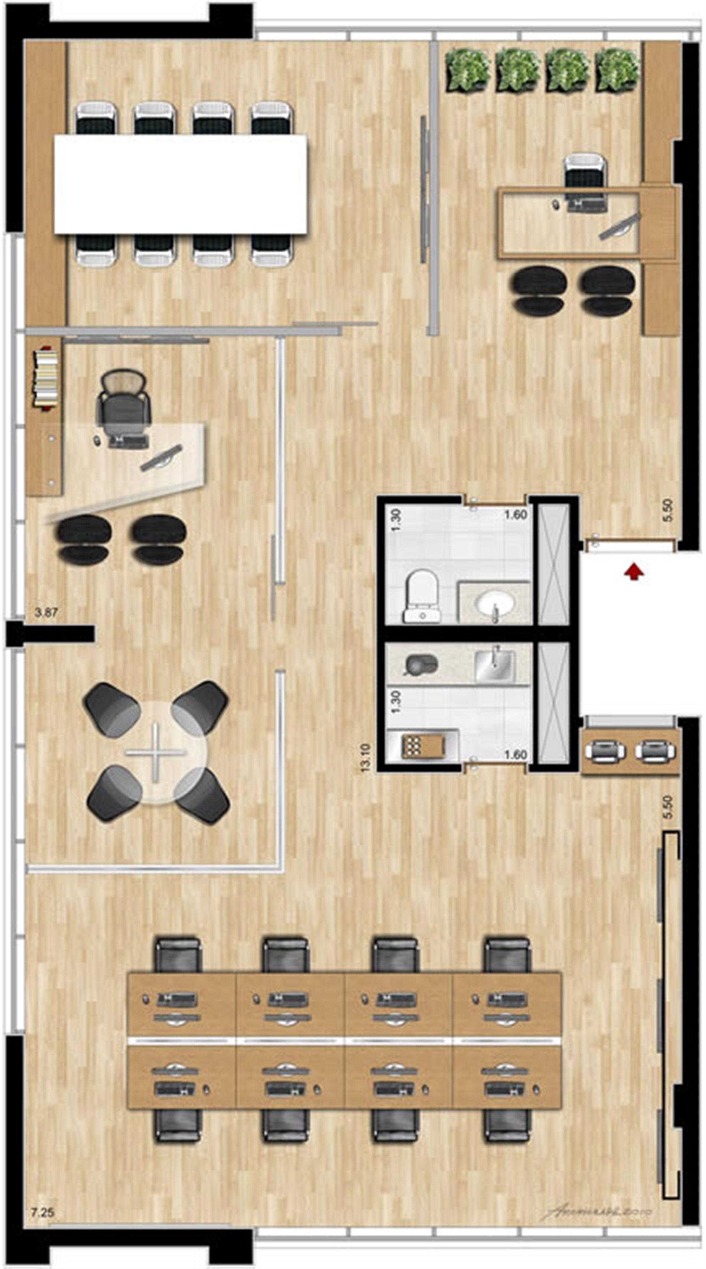 Modelo Financeira - 108 m² privativos | Getúlio Vargas Prime Offices – Salas Comerciais no  Menino Deus - Porto Alegre - Rio Grande do Sul