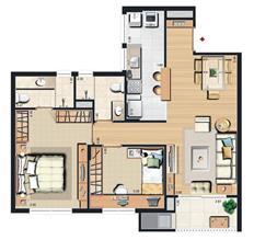 2 dorm com suíte   Planta padrão   73 m² privativos   105 m² de área total | Pateo Lindóia – Apartamento no  Jardim Lindóia - Porto Alegre - Rio Grande do Sul