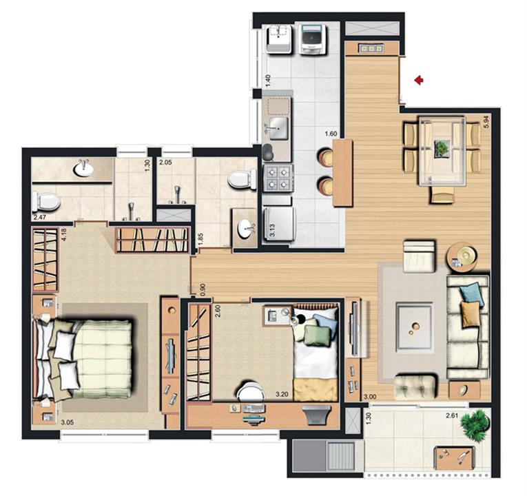 2 dorm com suíte Planta padrão 73 m² privativos 105 m² de área total | Pateo Lindóia – Jardim Lindóia - Porto Alegre - Rio Grande do Sul 2 dorm com suíte Planta padrão 73 m² privativos 105 m² de área total | Pateo Lindóia – Apartamento no Jardim Lindóia - Porto Alegre - Rio Grande do Sul