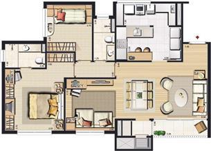 95 m² privativos   2 dorm. + Living Estendido | Pateo Lindóia – Apartamento no  Jardim Lindóia - Porto Alegre - Rio Grande do Sul