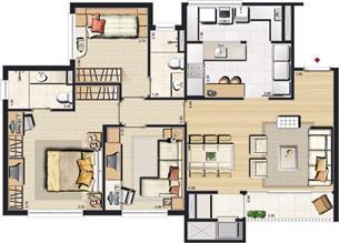 95 m² privativos   Opção 2 suítes + gabinete | Pateo Lindóia – Apartamento no  Jardim Lindóia - Porto Alegre - Rio Grande do Sul