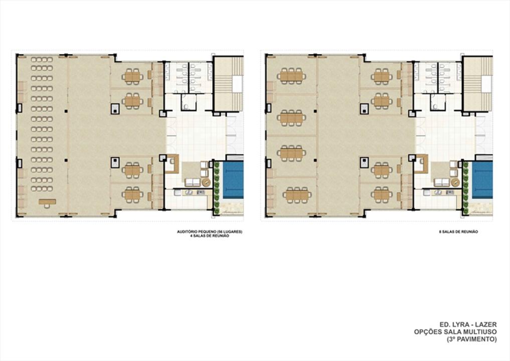 Planta ilustrativa Ed. Lyra - Lazer. Opções sala multiuso (3º pavimento) | Universe Empresarial – Barra da Tijuca - Rio de Janeiro - Rio de Janeiro Planta ilustrativa Ed. Lyra - Lazer. Opções sala multiuso (3º pavimento) | Universe Empresarial – Salas Comerciais na Barra da Tijuca - Rio de Janeiro - Rio de Janeiro