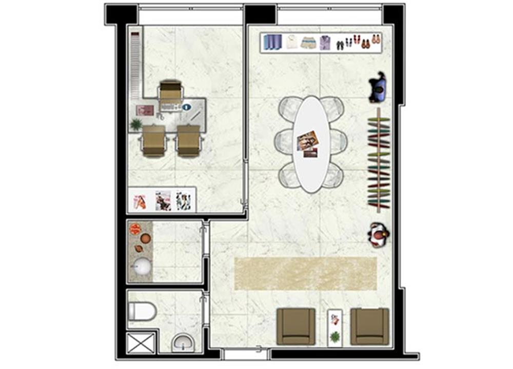 Representação de Moda   42 m² privativos | Praia de Belas Prime Offices – Salas Comerciais	no  Praia de Belas - Porto Alegre - Rio Grande do Sul