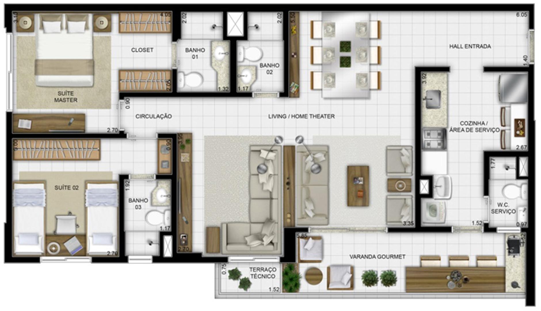 Planta tipo living ampliado 94 m² | Jardim de Lombardia – Apartamento em  Altos do Calhau - São Luís - Maranhão