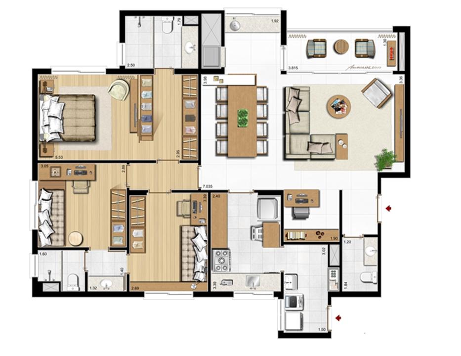 3 suítes (1 suíte + 2 suítes americanas) com sacada e espaço gourmet – Planta padrão 120 m² privativos – 200 m² área total | Riserva Menino Deus – Menino Deus - Porto Alegre - Rio Grande do Sul 3 suítes (1 suíte + 2 suítes americanas) com sacada e espaço gourmet – Planta padrão 120 m² privativos – 200 m² área total | Riserva Menino Deus – Apartamento no Menino Deus - Porto Alegre - Rio Grande do Sul