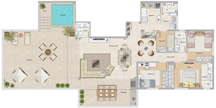 Perspectiva ilustrativa da cobertura Mirante | Condomínio Varandas da Serra – Apartamento na  Serra - Belo Horizonte - Minas Gerais