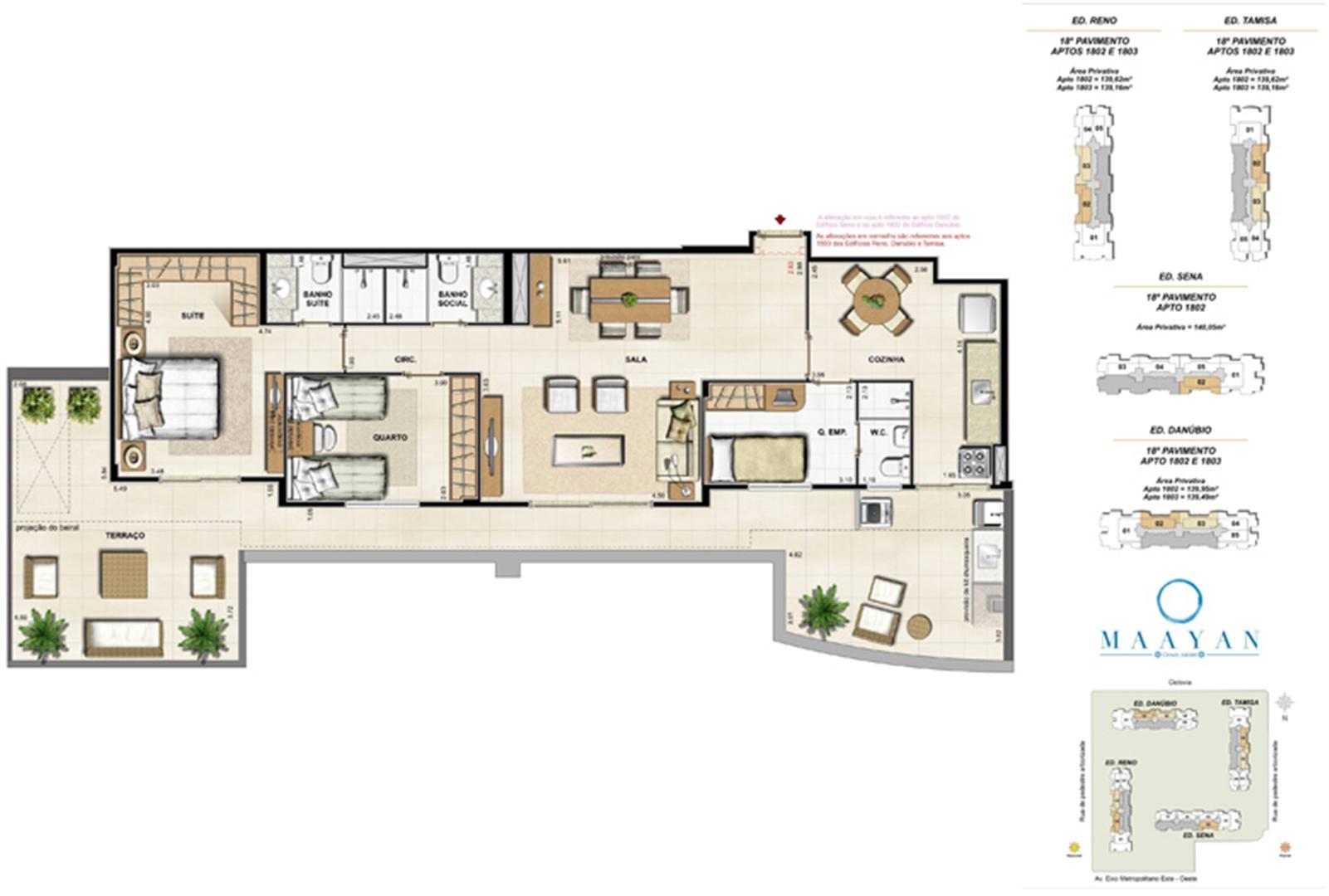 Coberturas 1802 e 1803 - Ed. Reno, Tamisa e Danúbio ? Cobertura 1802 - Ed. Sena | Maayan – Apartamento no  Cidade Jardim - Rio de Janeiro - Rio de Janeiro