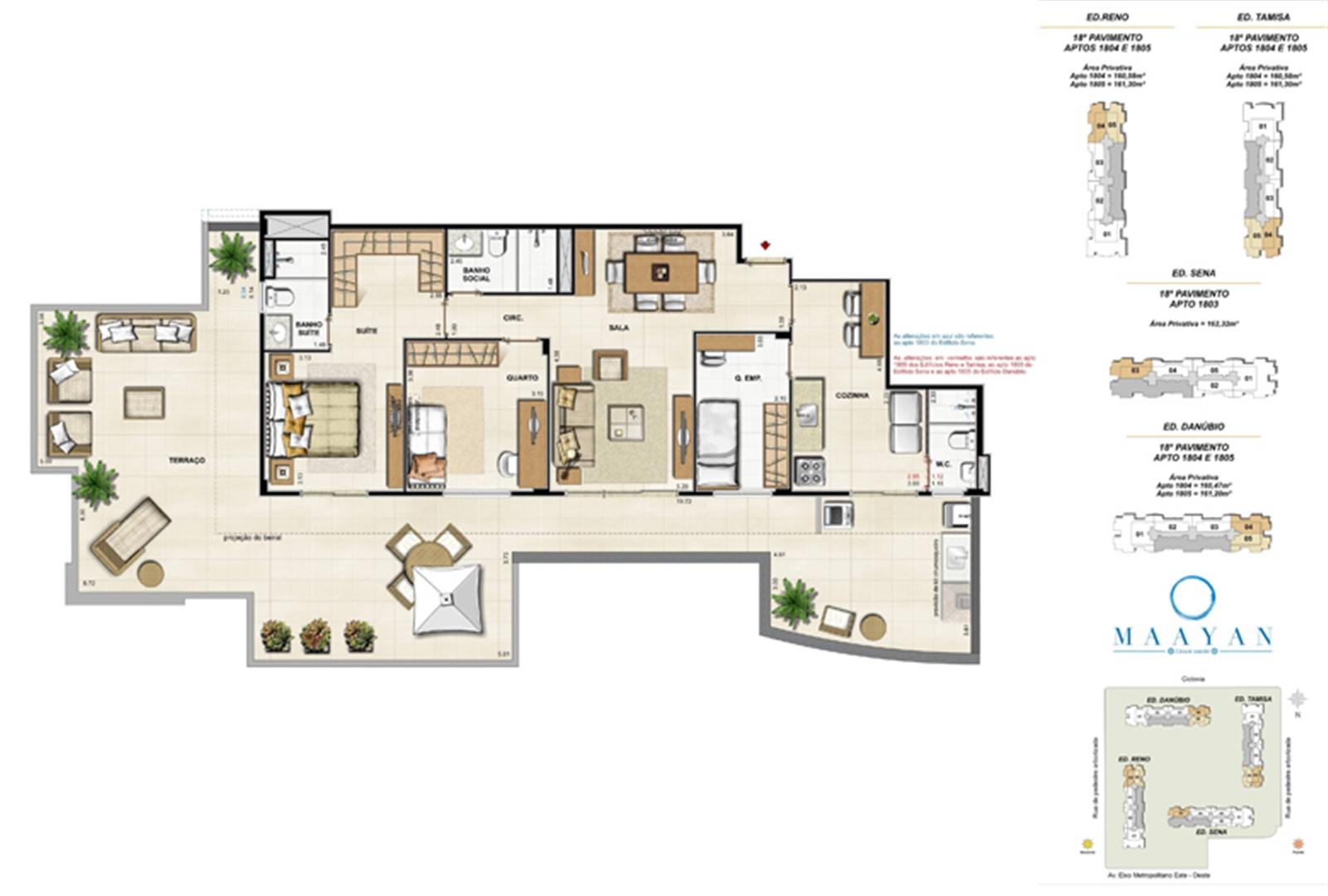 Coberturas 1804 e 1805 - Ed. Reno, Tamisa e Danúbio ? Cobertura 1803 - Ed. Sena | Maayan – Apartamento no  Cidade Jardim - Rio de Janeiro - Rio de Janeiro
