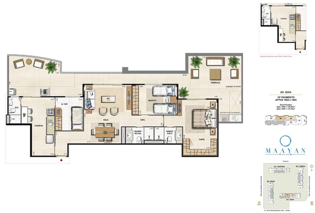 Coberturas 1804 e 1805 - Ed. Sena | Maayan – Cidade Jardim - Rio de Janeiro - Rio de Janeiro Coberturas 1804 e 1805 - Ed. Sena | Maayan – Apartamento no Cidade Jardim - Rio de Janeiro - Rio de Janeiro