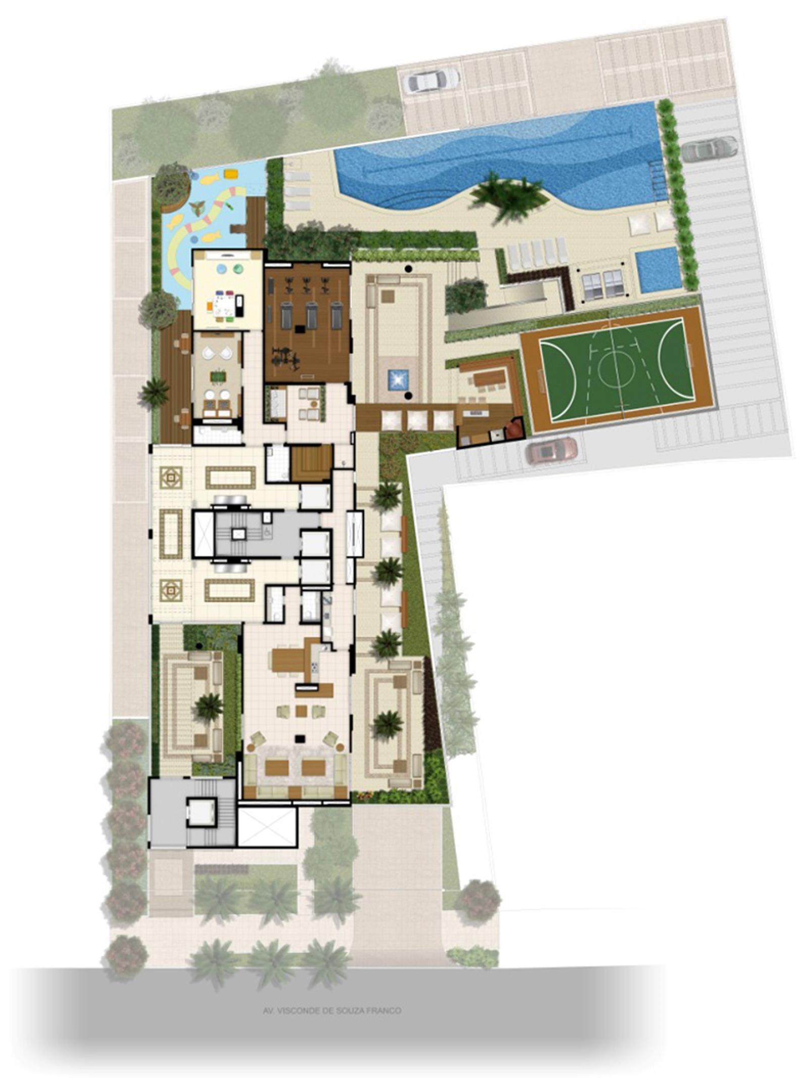 Perspectiva ilustrada Implantação | 395 Place – Umarizal - Belém - Pará Perspectiva ilustrada Implantação | 395 Place – Apartamento em Umarizal - Belém - Pará