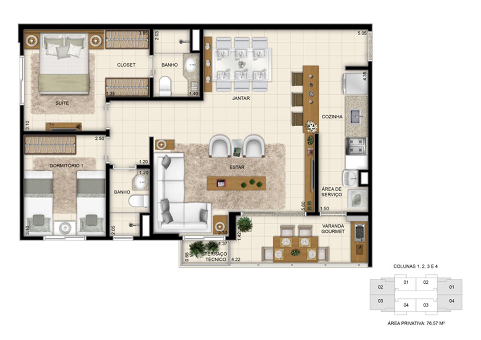 Planta apto. 76m² Ampliada | Jardim de Provence – Apartamento no  Parque Verde - Belém - Pará