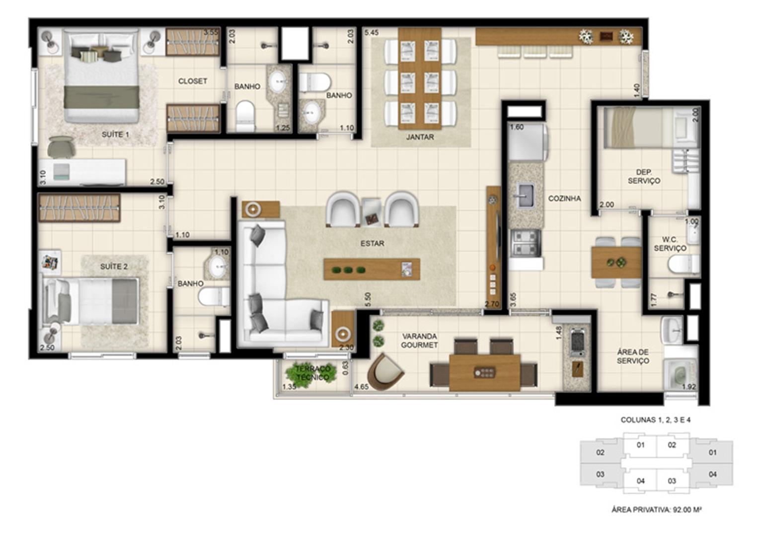 Planta apto. 92m² Ampliada | Jardim de Provence – Apartamento no  Parque Verde - Belém - Pará