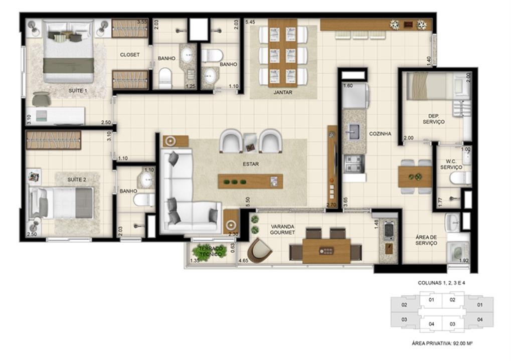 Planta apto. 92m² Ampliada | Jardim de Provence – Parque Verde - Belém - Pará Planta apto. 92m² Ampliada | Jardim de Provence – Apartamento no Parque Verde - Belém - Pará