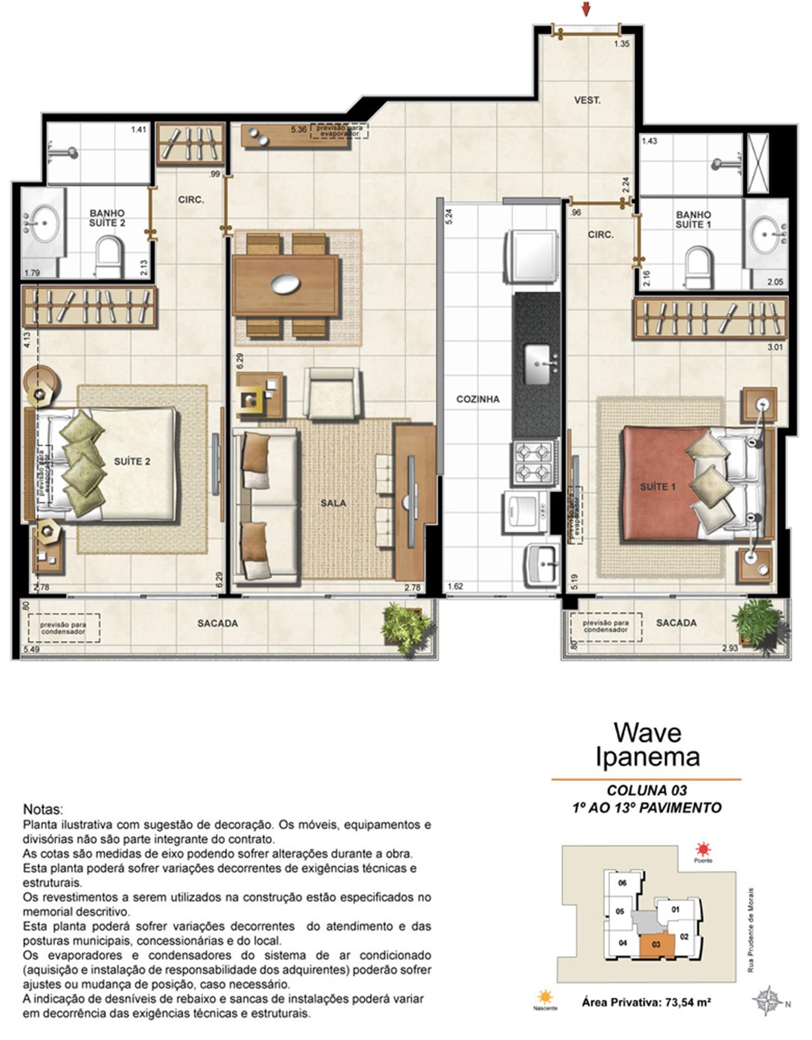 Apartamento Tipo Coluna 03 - 1º ao 13º Pavimento | Wave Ipanema – Ipanema - Rio de Janeiro - Rio de Janeiro Apartamento Tipo Coluna 03 - 1º ao 13º Pavimento | Wave Ipanema – Apartamento em Ipanema - Rio de Janeiro - Rio de Janeiro