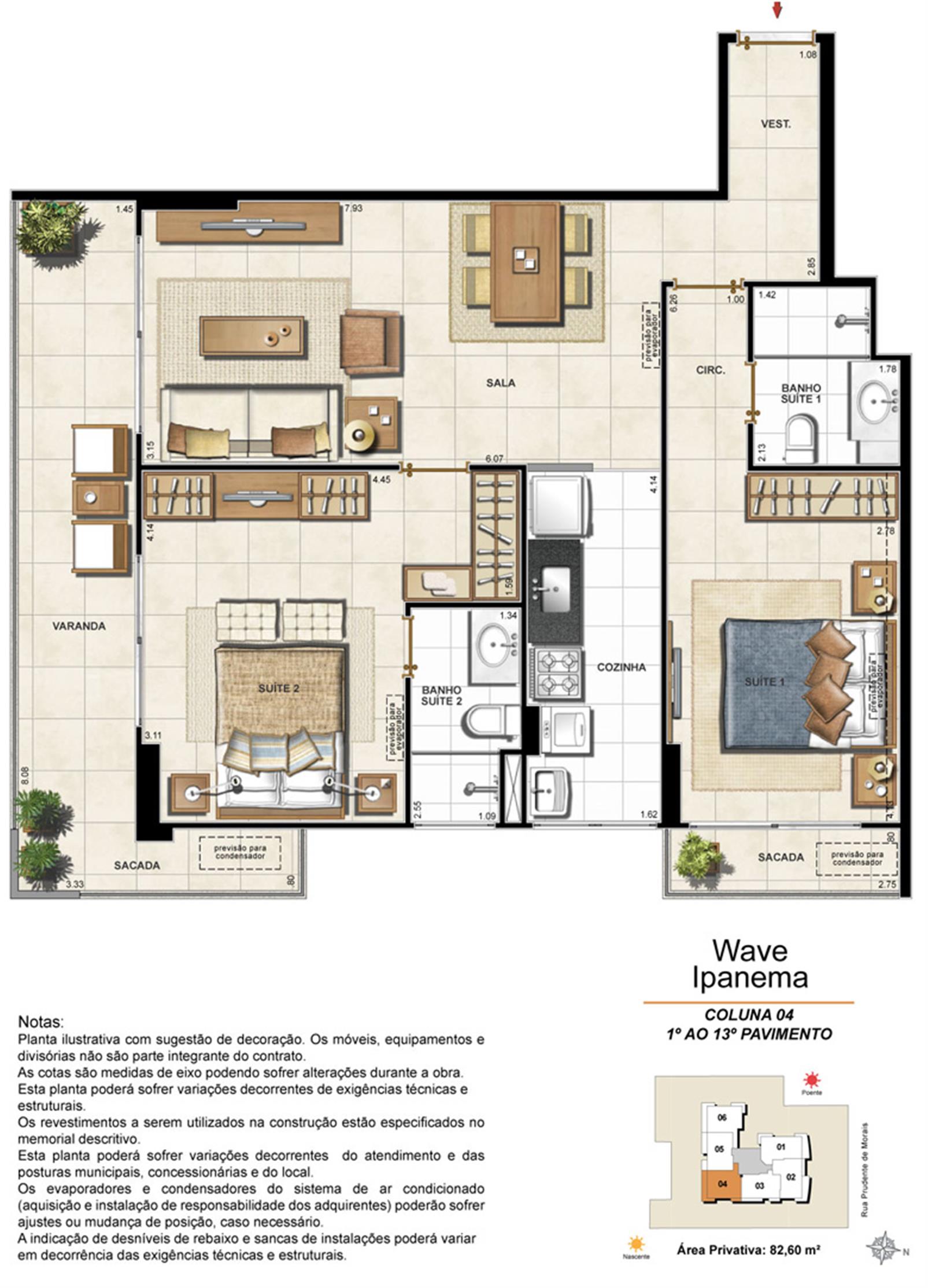 Apartamento Tipo Coluna 04 - 1º ao 13º Pavimento | Wave Ipanema – Ipanema - Rio de Janeiro - Rio de Janeiro Apartamento Tipo Coluna 04 - 1º ao 13º Pavimento | Wave Ipanema – Apartamento em Ipanema - Rio de Janeiro - Rio de Janeiro