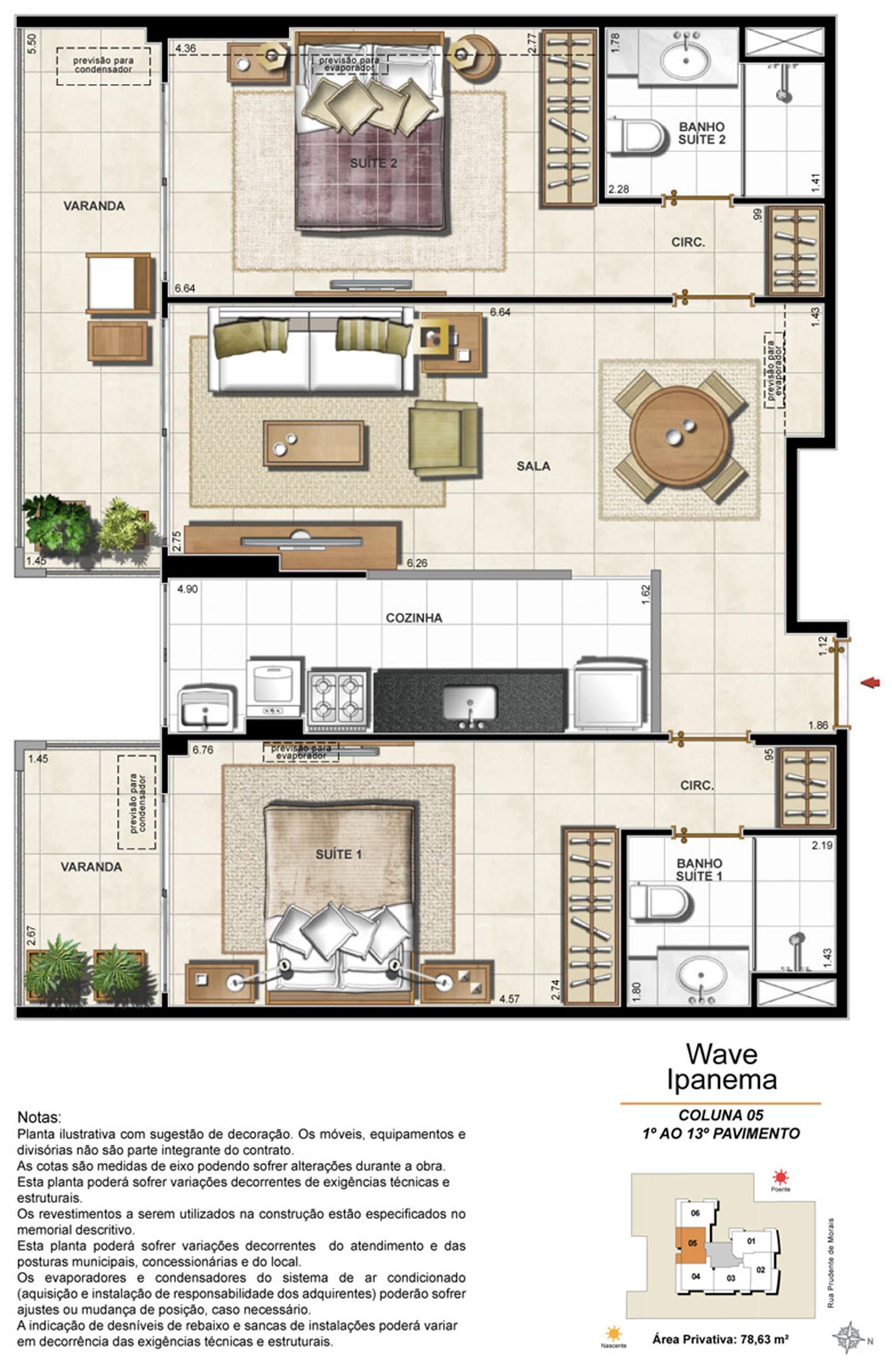 Apartamento Tipo Coluna 05 - 1º ao 13º Pavimento | Wave Ipanema – Ipanema - Rio de Janeiro - Rio de Janeiro Apartamento Tipo Coluna 05 - 1º ao 13º Pavimento | Wave Ipanema – Apartamento em Ipanema - Rio de Janeiro - Rio de Janeiro
