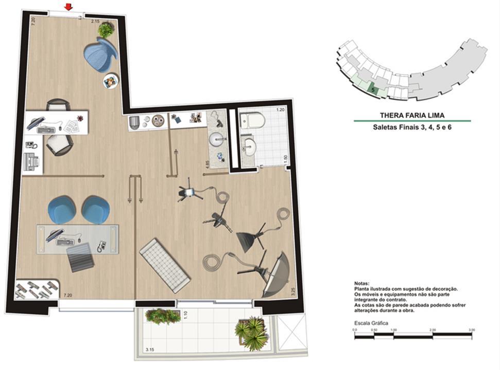 Planta Escritório 48 m² Studio de Fotografia | Thera Faria Lima Pinheiros Office – Pinheiros - São Paulo - São Paulo Planta Escritório 48 m² Studio de Fotografia | Thera Faria Lima Pinheiros Office – Salas Comerciais em Pinheiros - São Paulo - São Paulo