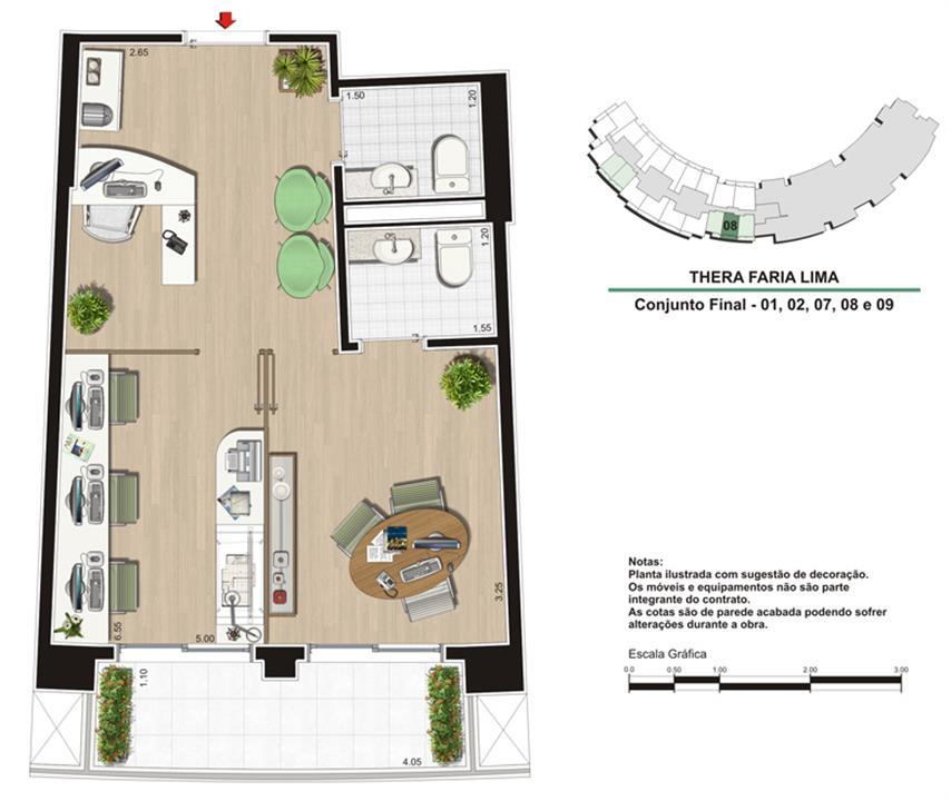 Planta Escritório de 40 m² Studio de Design | Thera Faria Lima Pinheiros Office – Pinheiros - São Paulo - São Paulo Planta Escritório de 40 m² Studio de Design | Thera Faria Lima Pinheiros Office – Salas Comerciais em Pinheiros - São Paulo - São Paulo